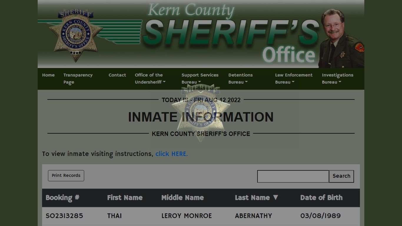 Inmate Information | KCSO