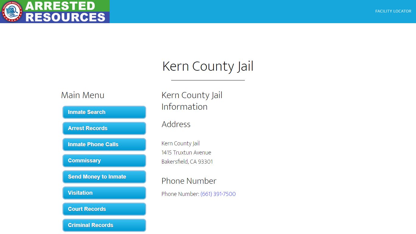 Kern County Jail - Inmate Search - Bakersfield, CA